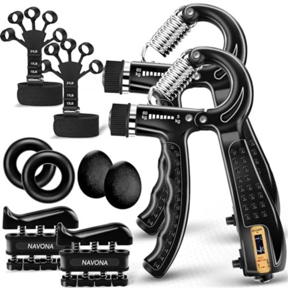 10 PCS Grip Strength Trainer Kit Hand Gripper Strengthener Forearm Strengthener